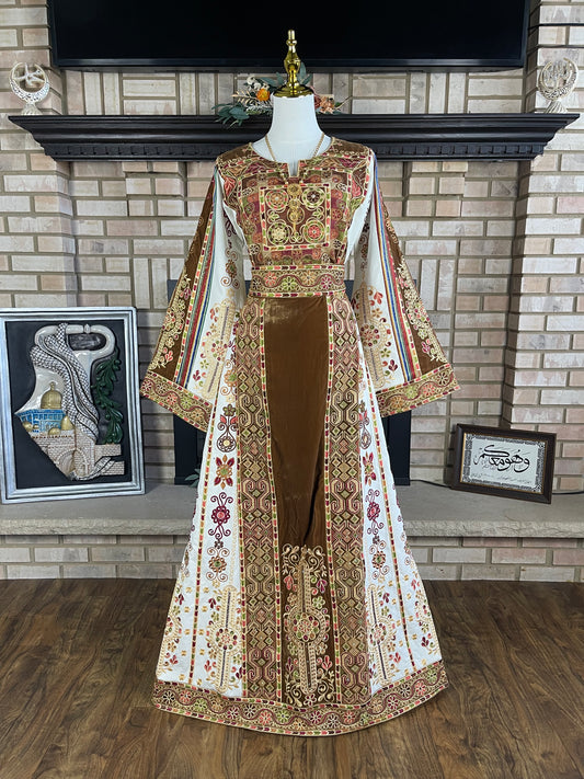 palestinian dress Embroidered Bebiona the Aisha Abaya Dress is ideal for weddings thob no. 1