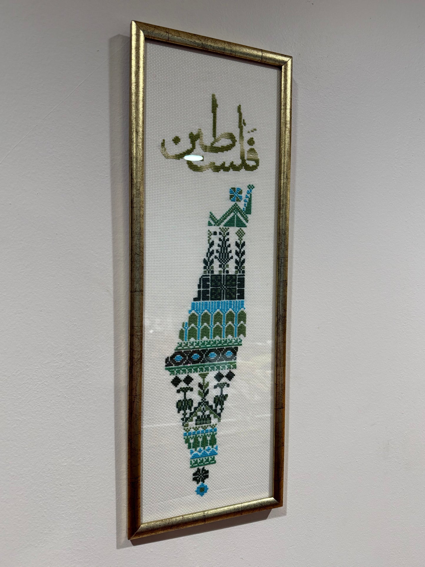 Hand-stitched Palestine Map Wall Decor