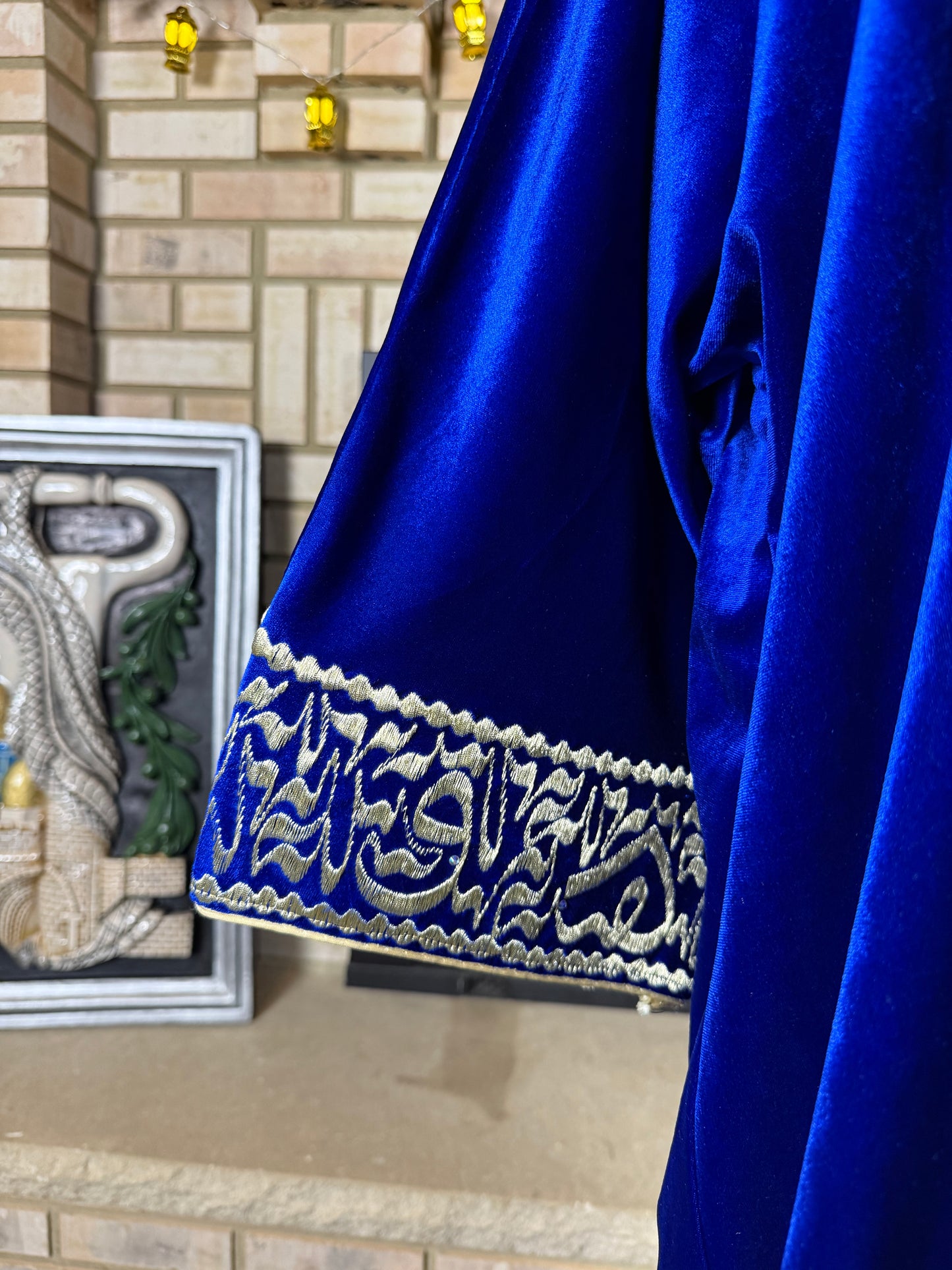 Velvet Midnight Blue Calligraphy Besht
