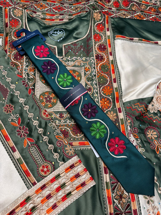 Matching Custom-made Tatreez Men's Tie