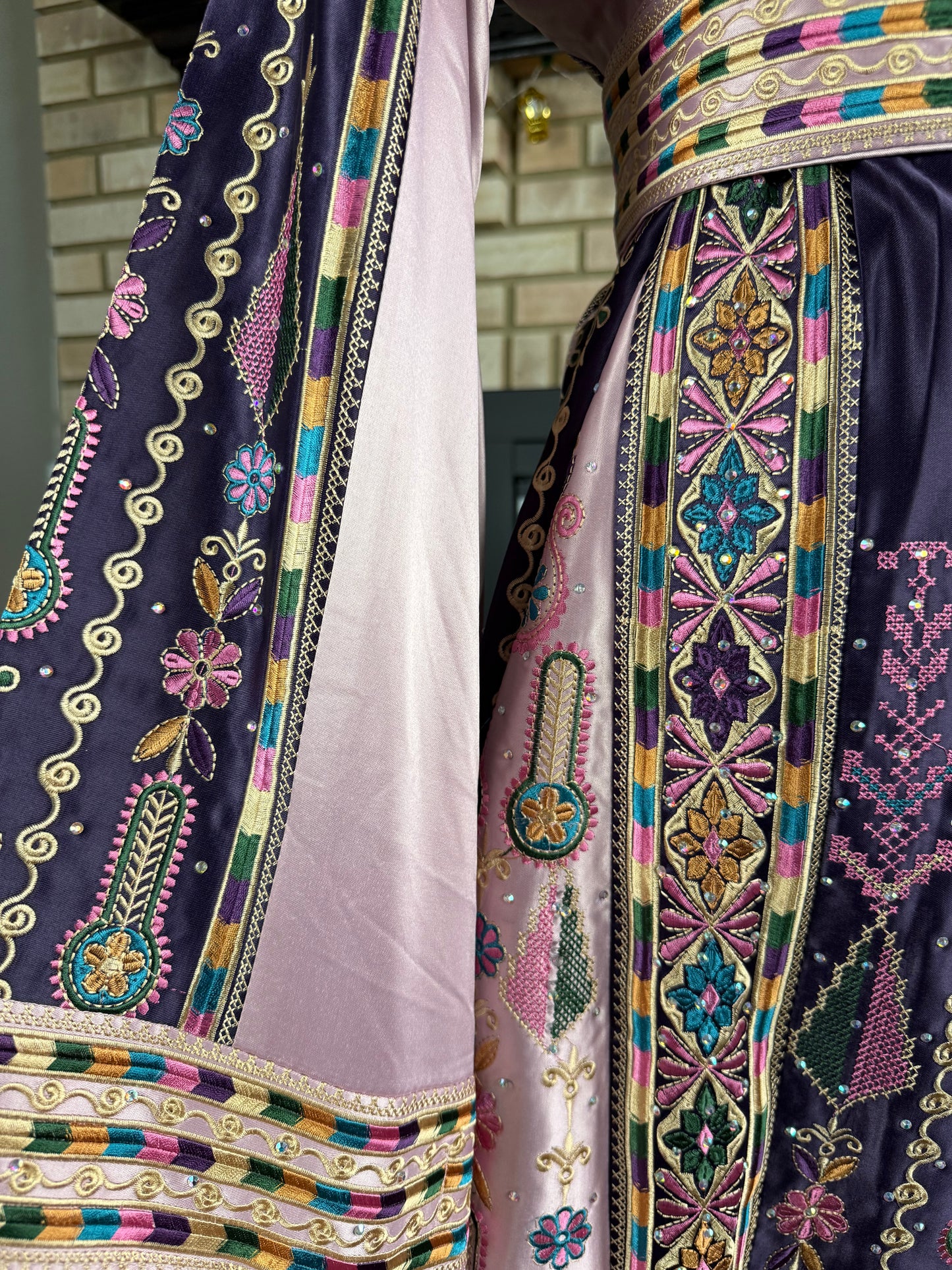Deep Purple/Lavender Bridal All-Satin Malaka Thobe