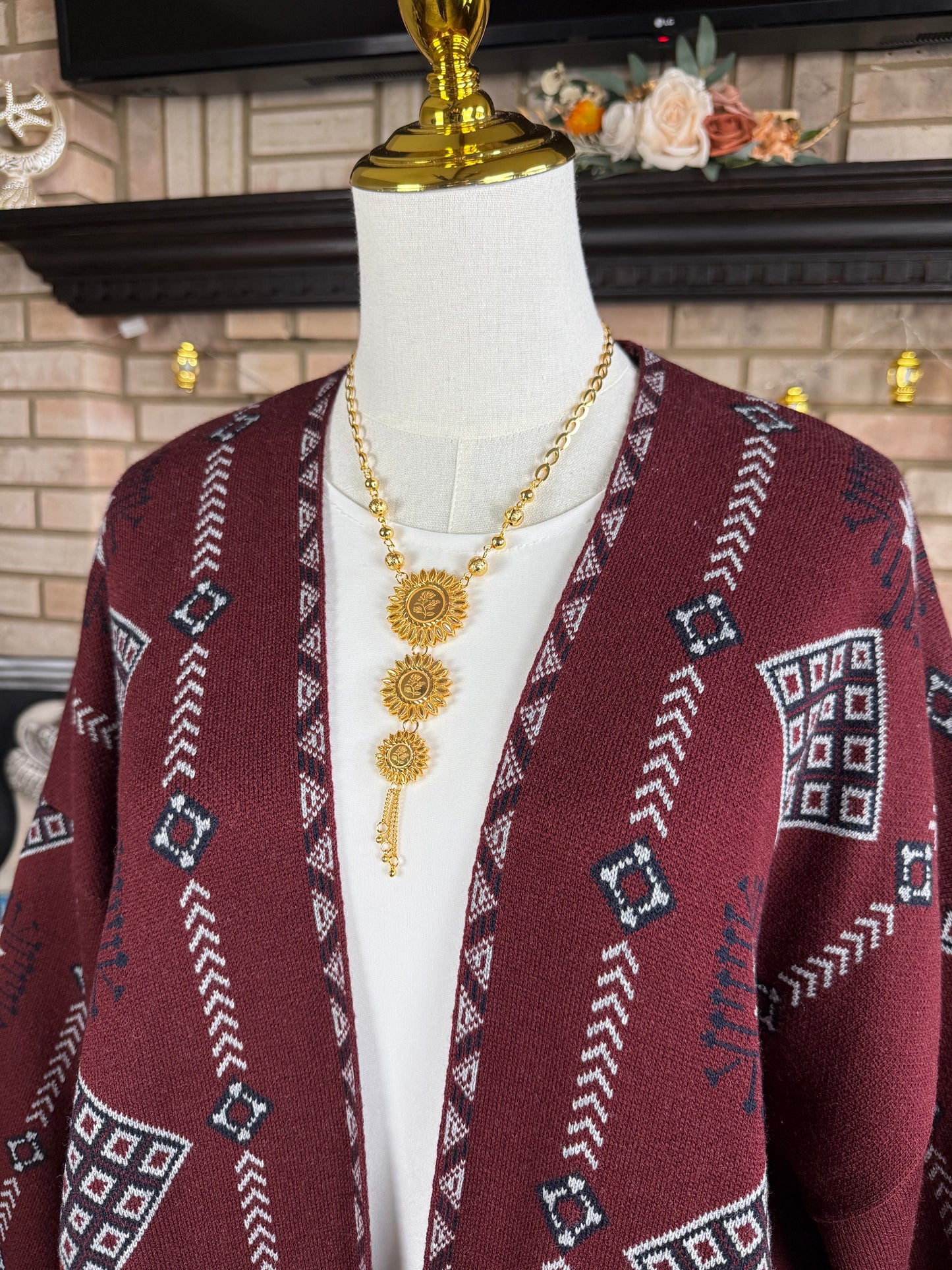 Burgundy Wool Besht
