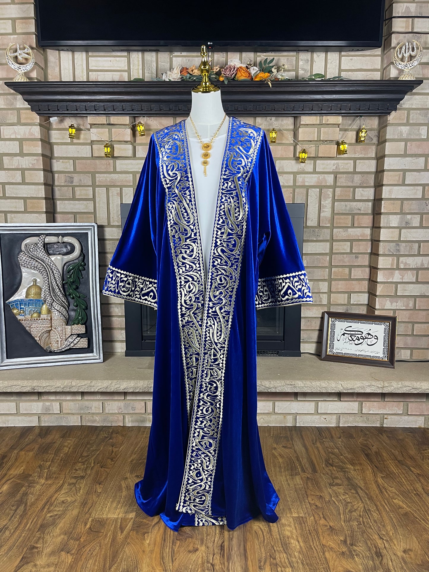 Velvet Midnight Blue Calligraphy Besht