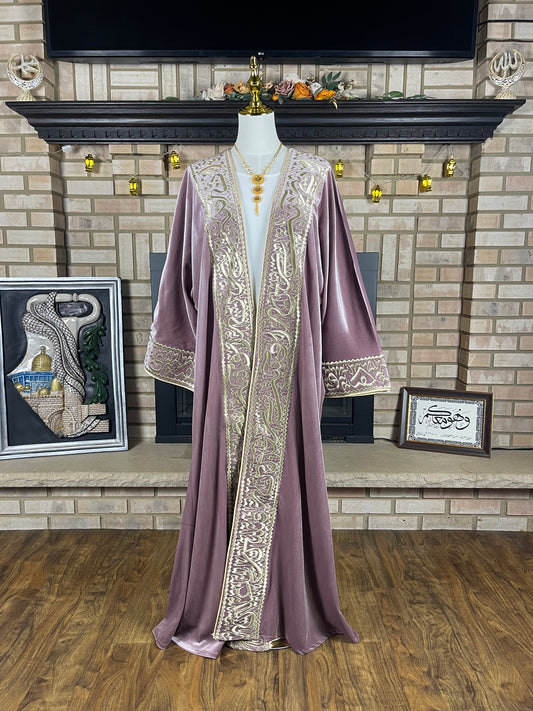 Velvet Greyish Pink Calligraphy Besht