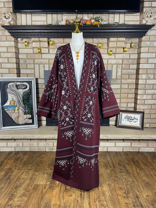 Burgundy Wool Besht