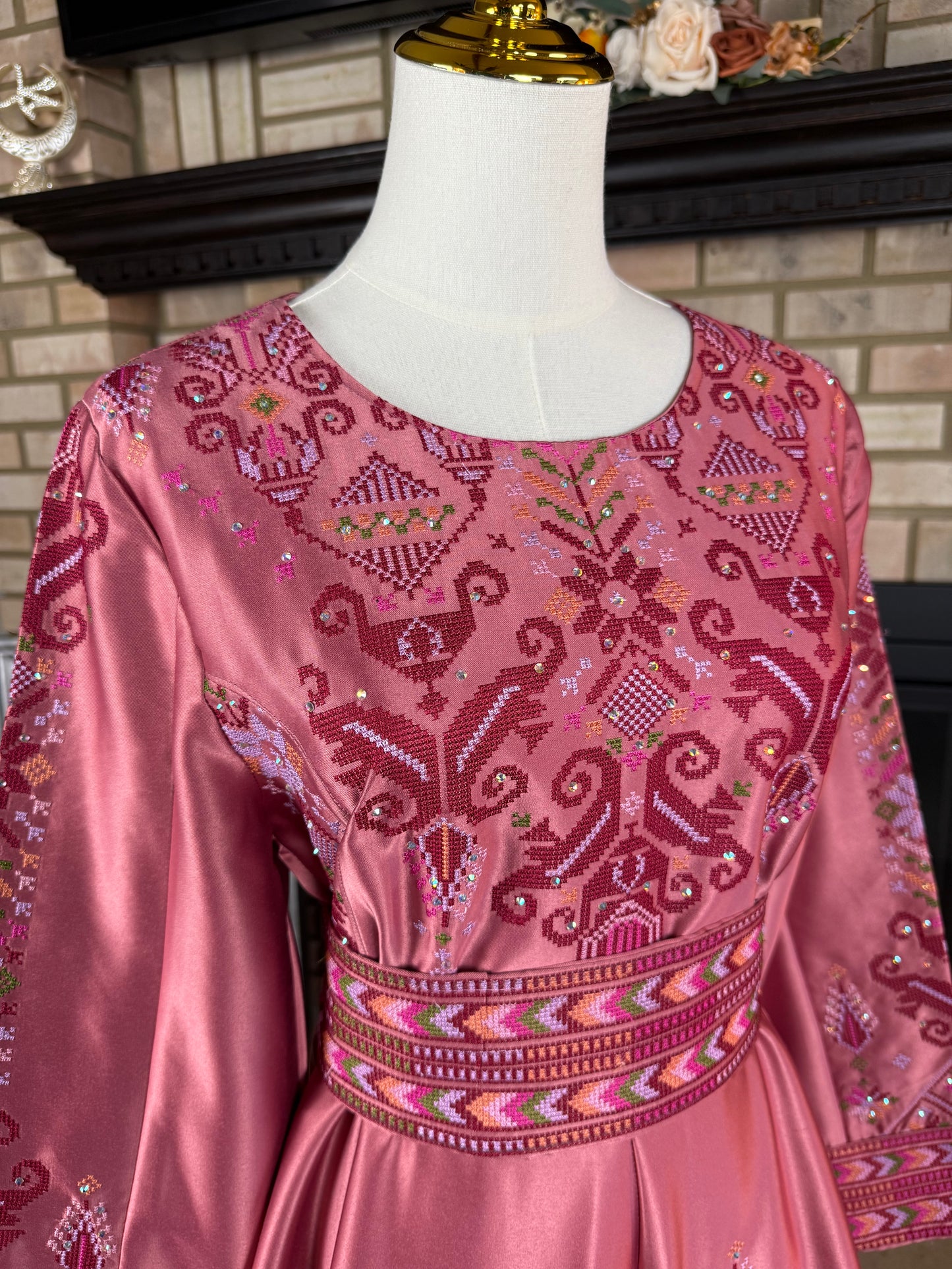 Pink Satin Bridal Thobe