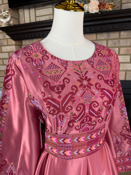 Pink Satin Bridal Thobe