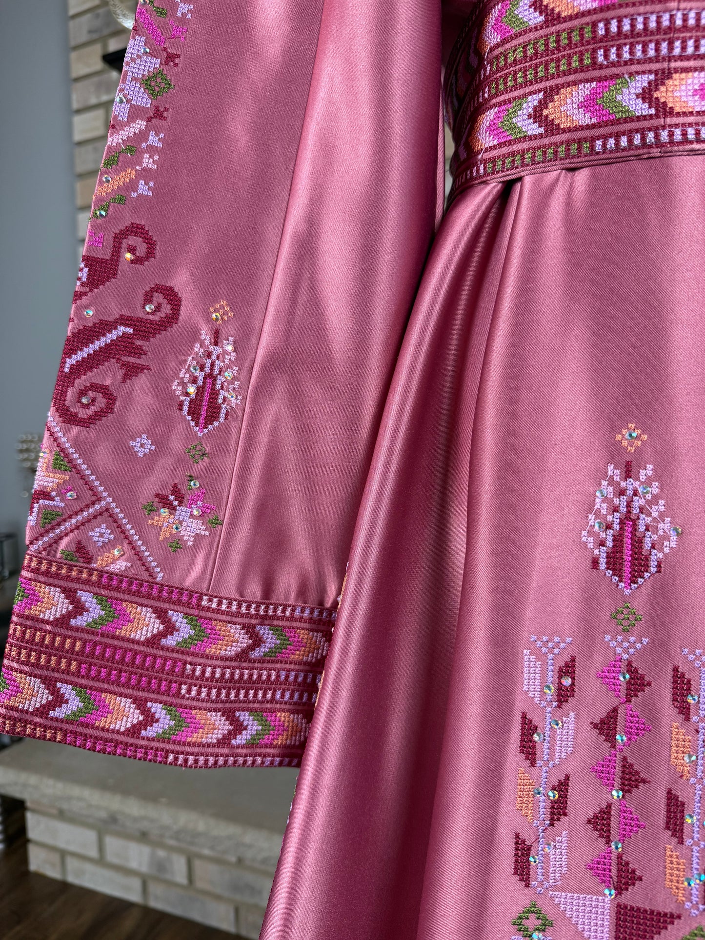 Pink Satin Bridal Thobe