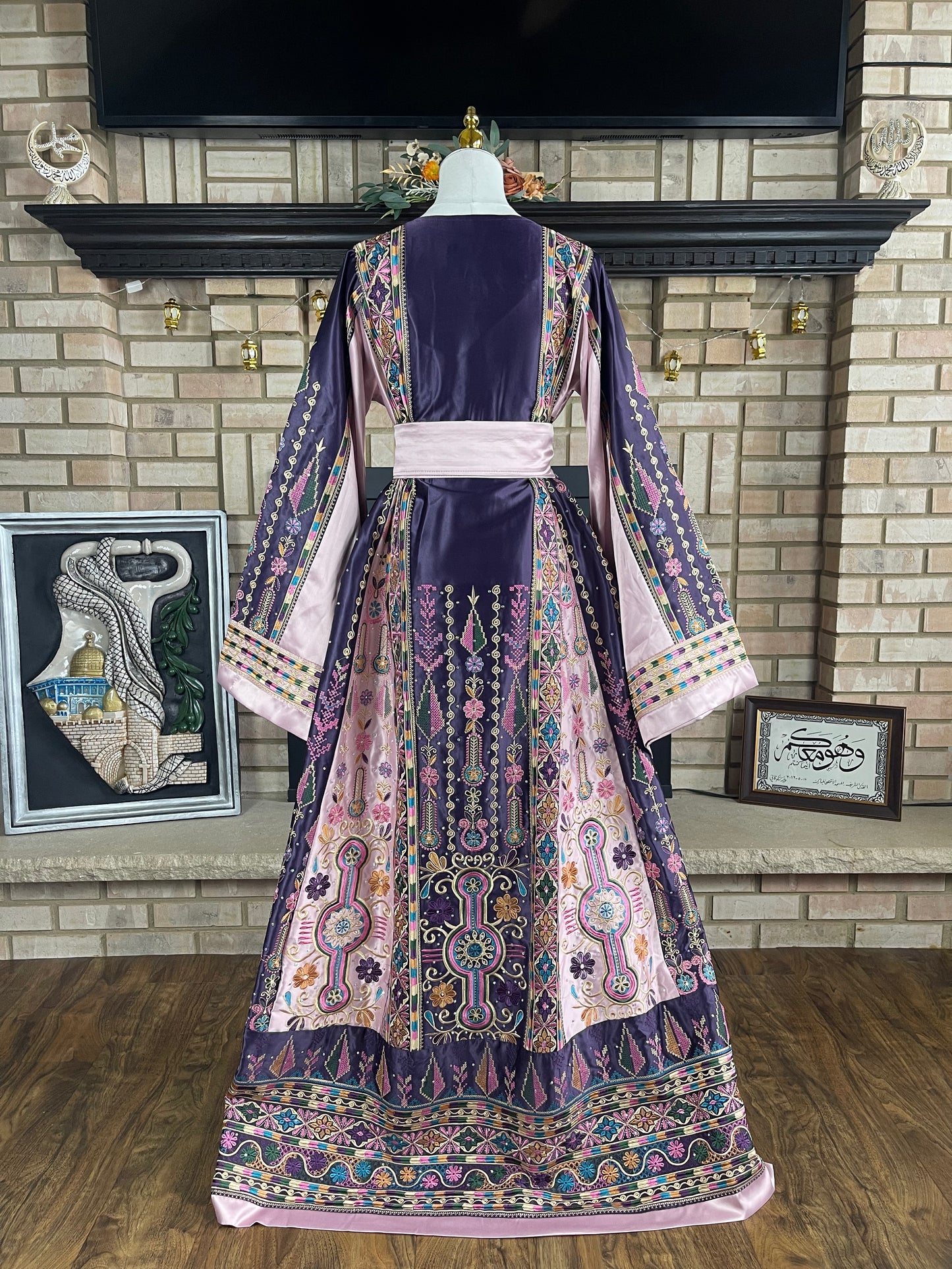 Deep Purple/Lavender Bridal All-Satin Malaka Thobe