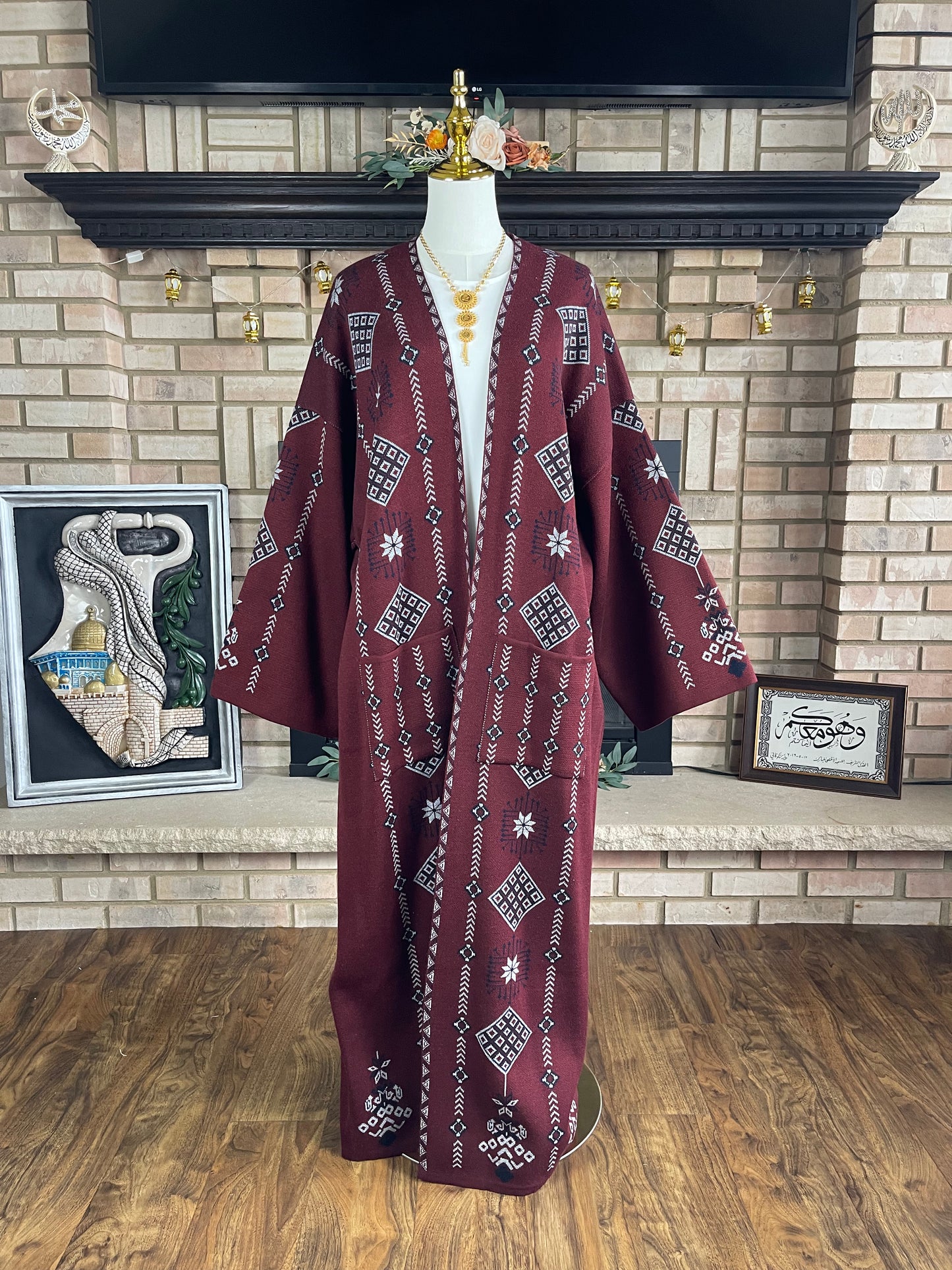 Burgundy Wool Besht