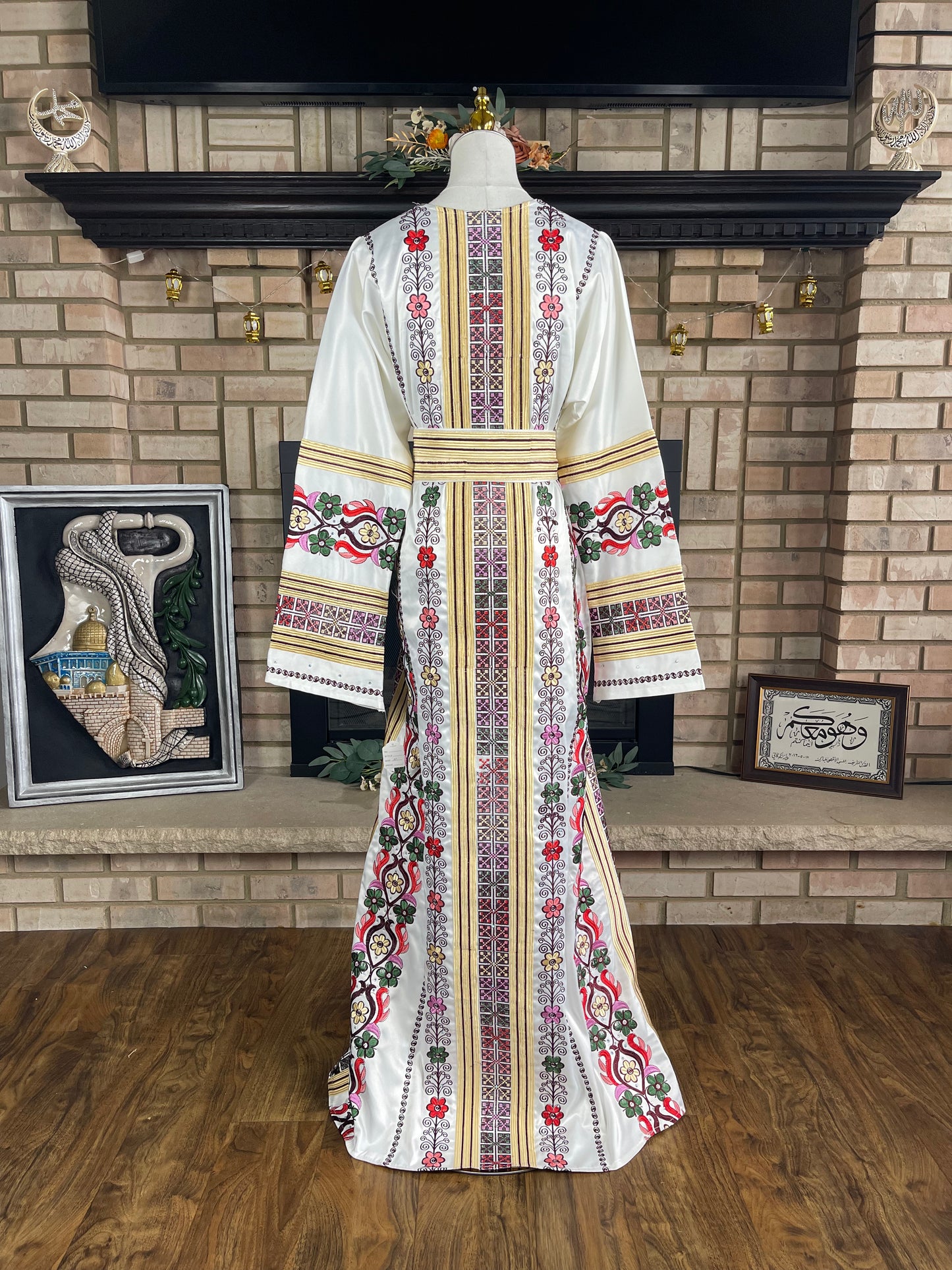 White Beit Jala Satin Thobe