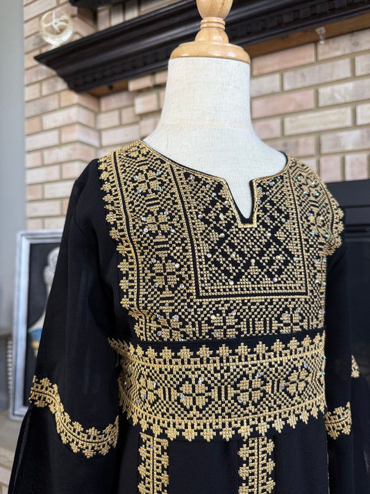 Kids Black/Gold Tulkarm Thobe