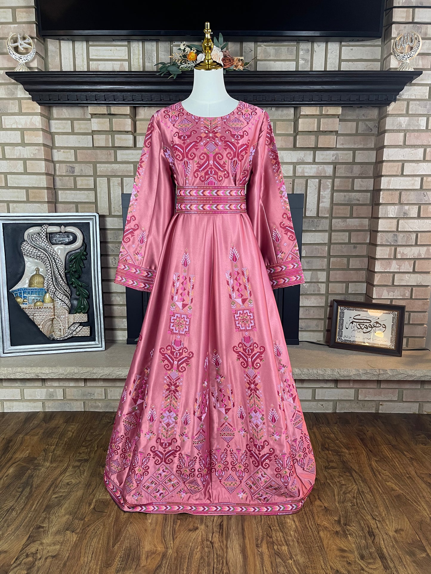 Pink Satin Bridal Thobe