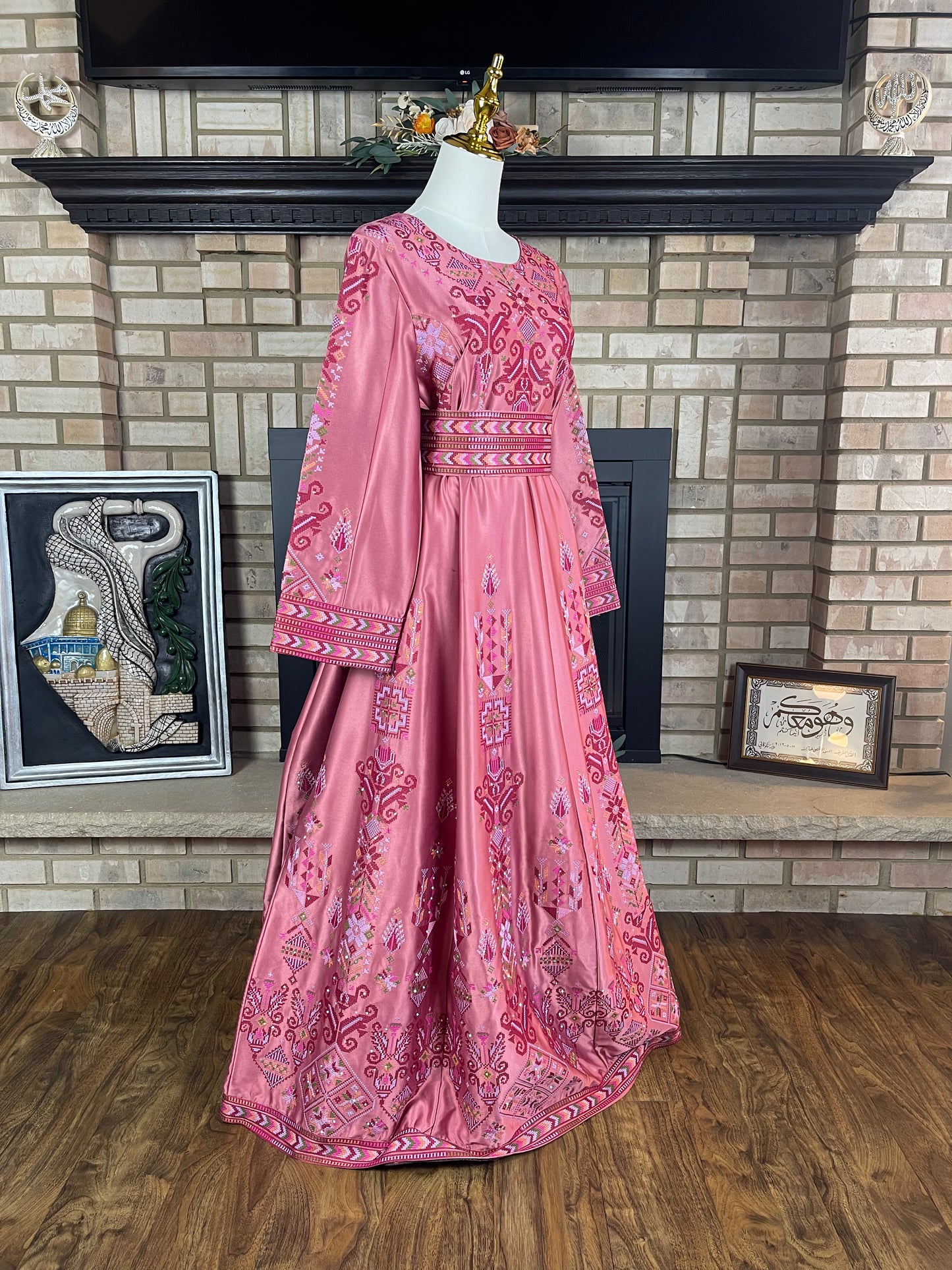 Pink Satin Bridal Thobe