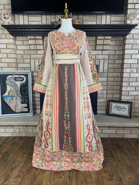Cream/Brown Hebron's Bride Thobe