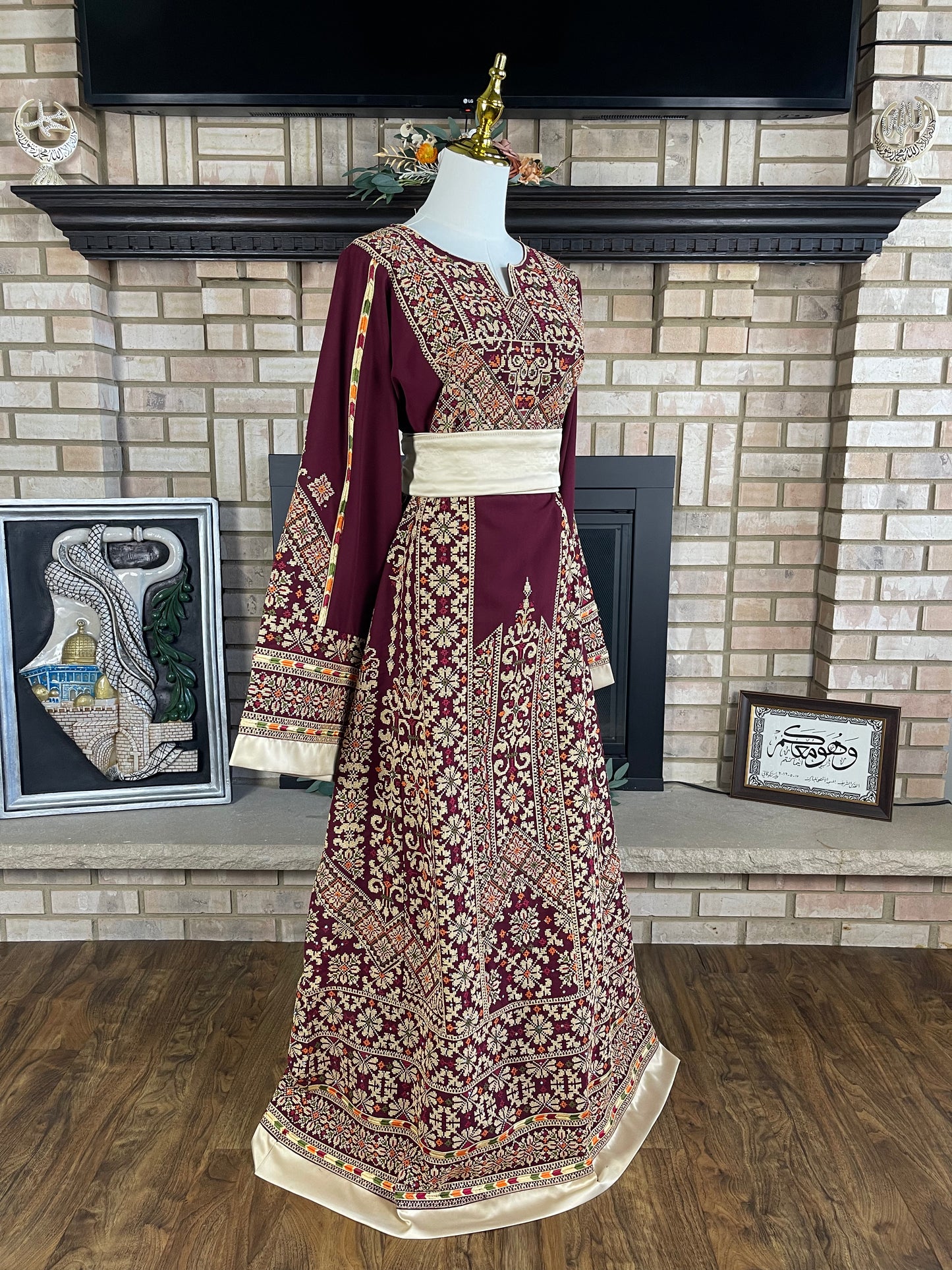 Satin Burgundy Al-Aseelah Thobe