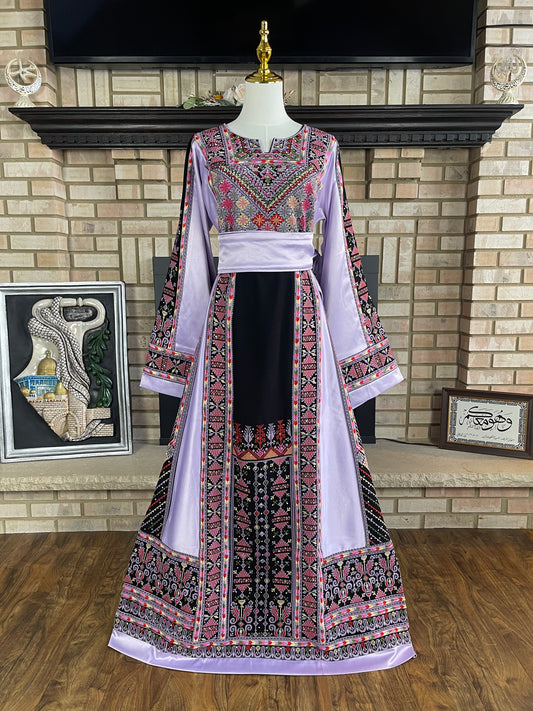 Black/Purple Akka Thobe & Headpiece