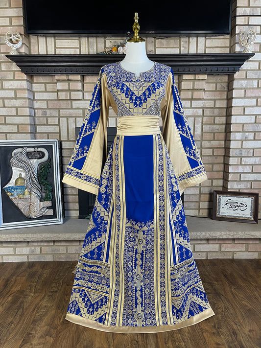 Blue/Gold Satin Ishq Thobe