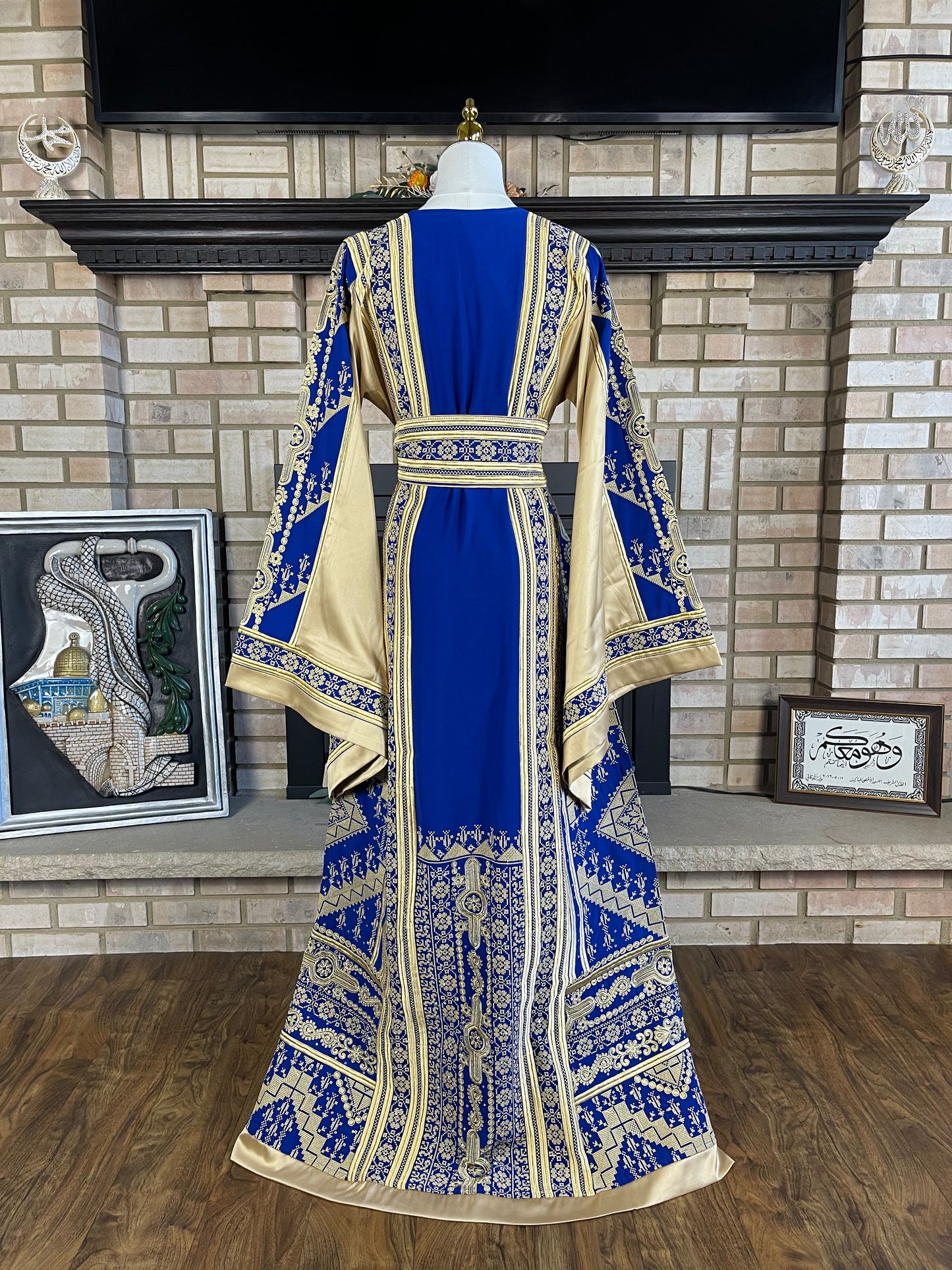 Blue/Gold Satin Ishq Thobe