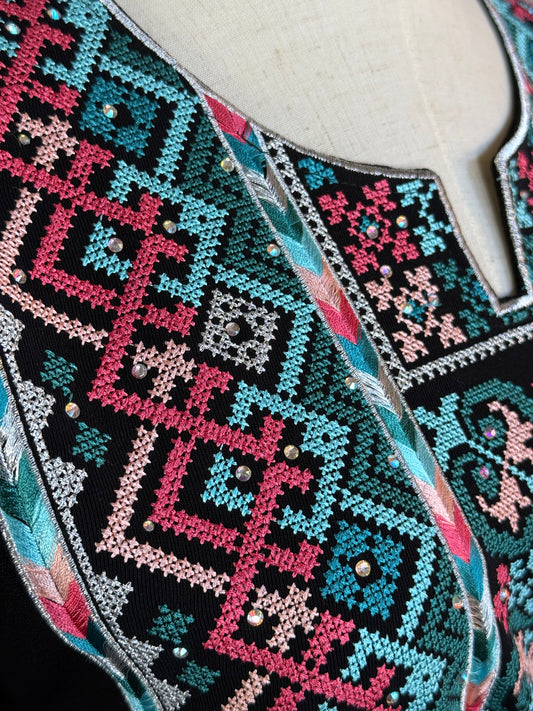Black/Turquoise Safad Thobe
