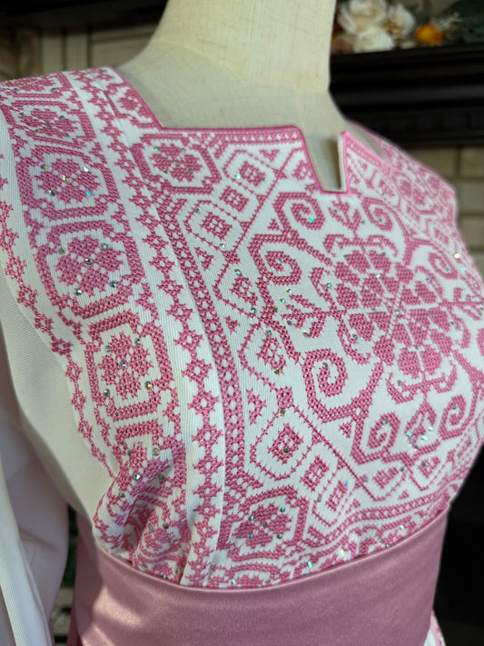White/Pink Falastin Thobe