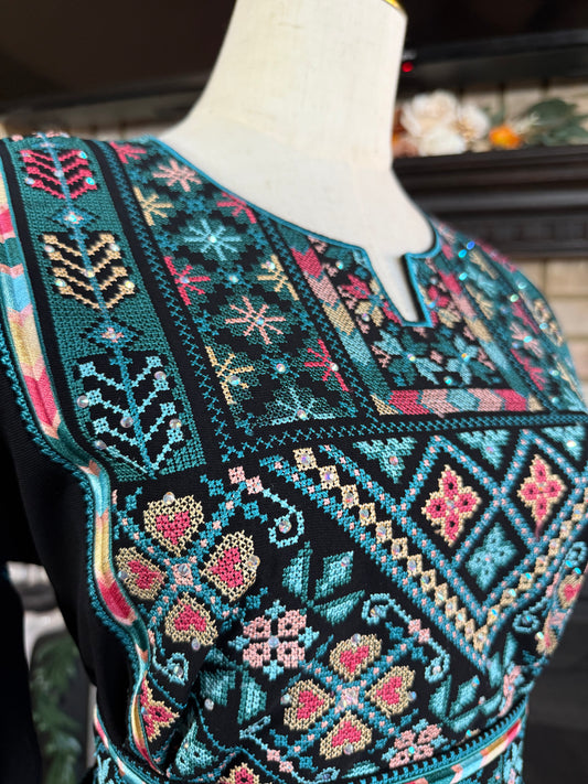 Black/Turquoise Jenin Thobe