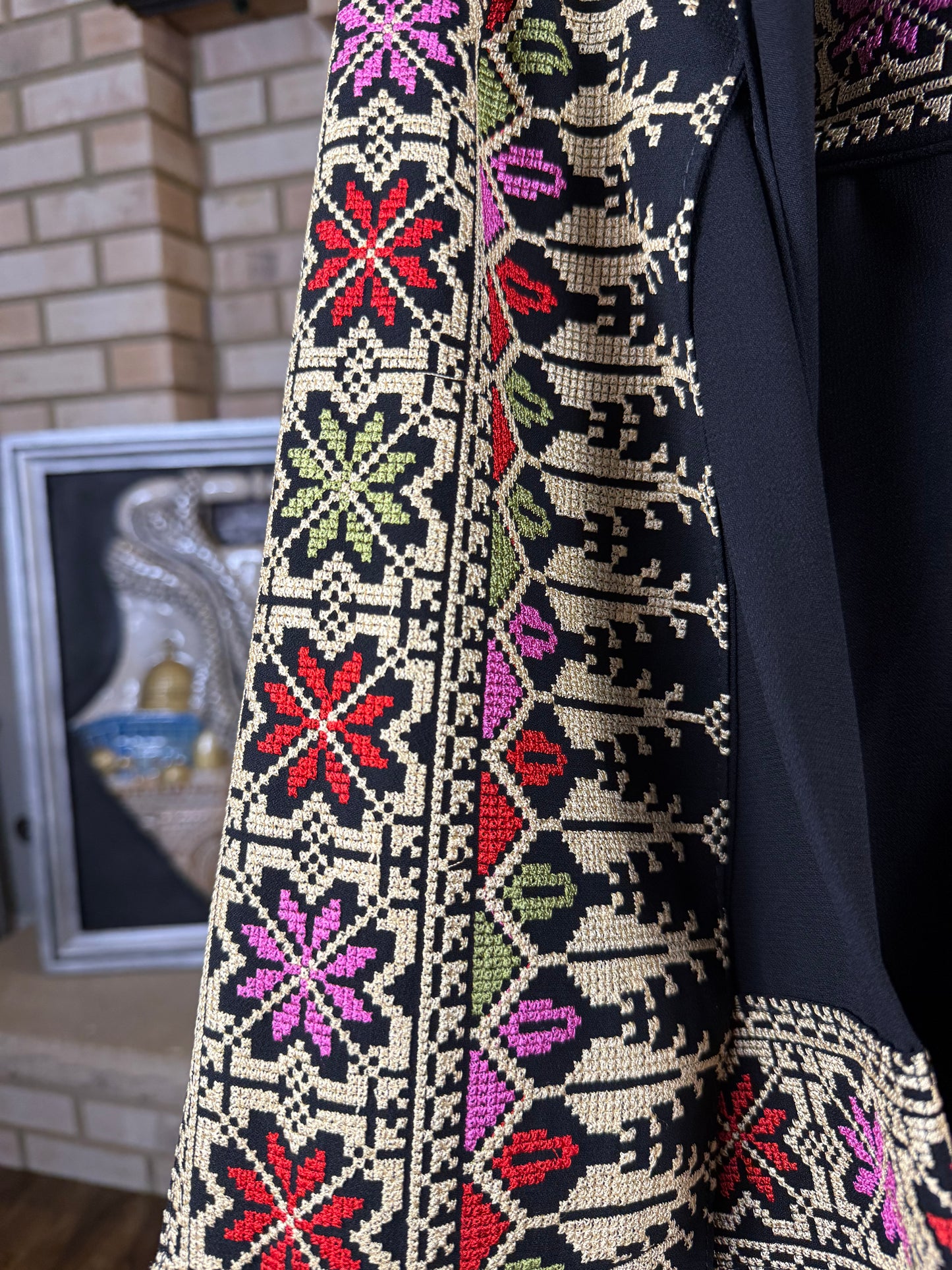 Black/Wheat Sultana Embroidered Dress