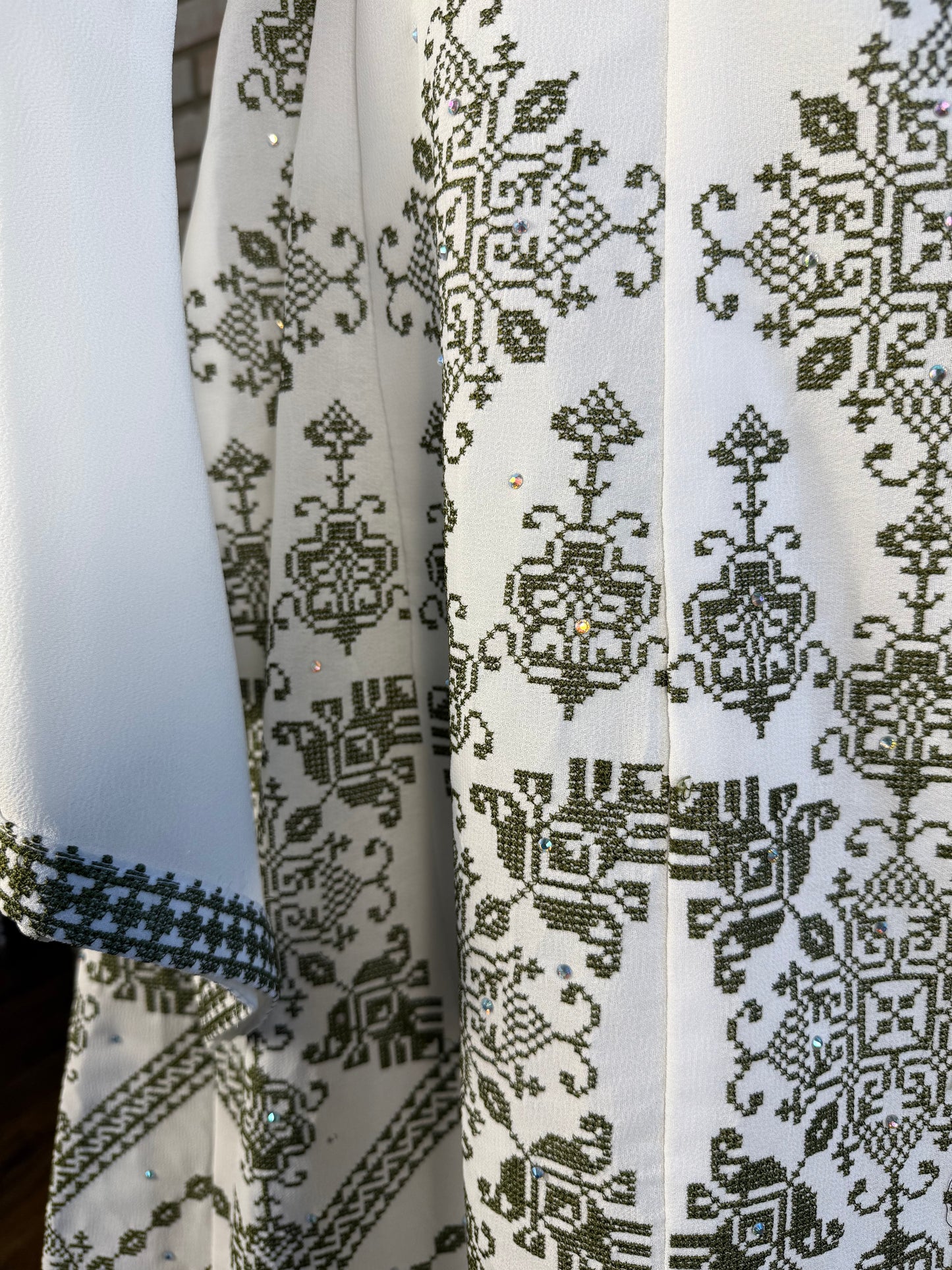 White/Green Qaftan