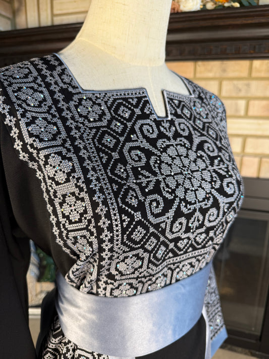 Black/Gray Falastin Thobe