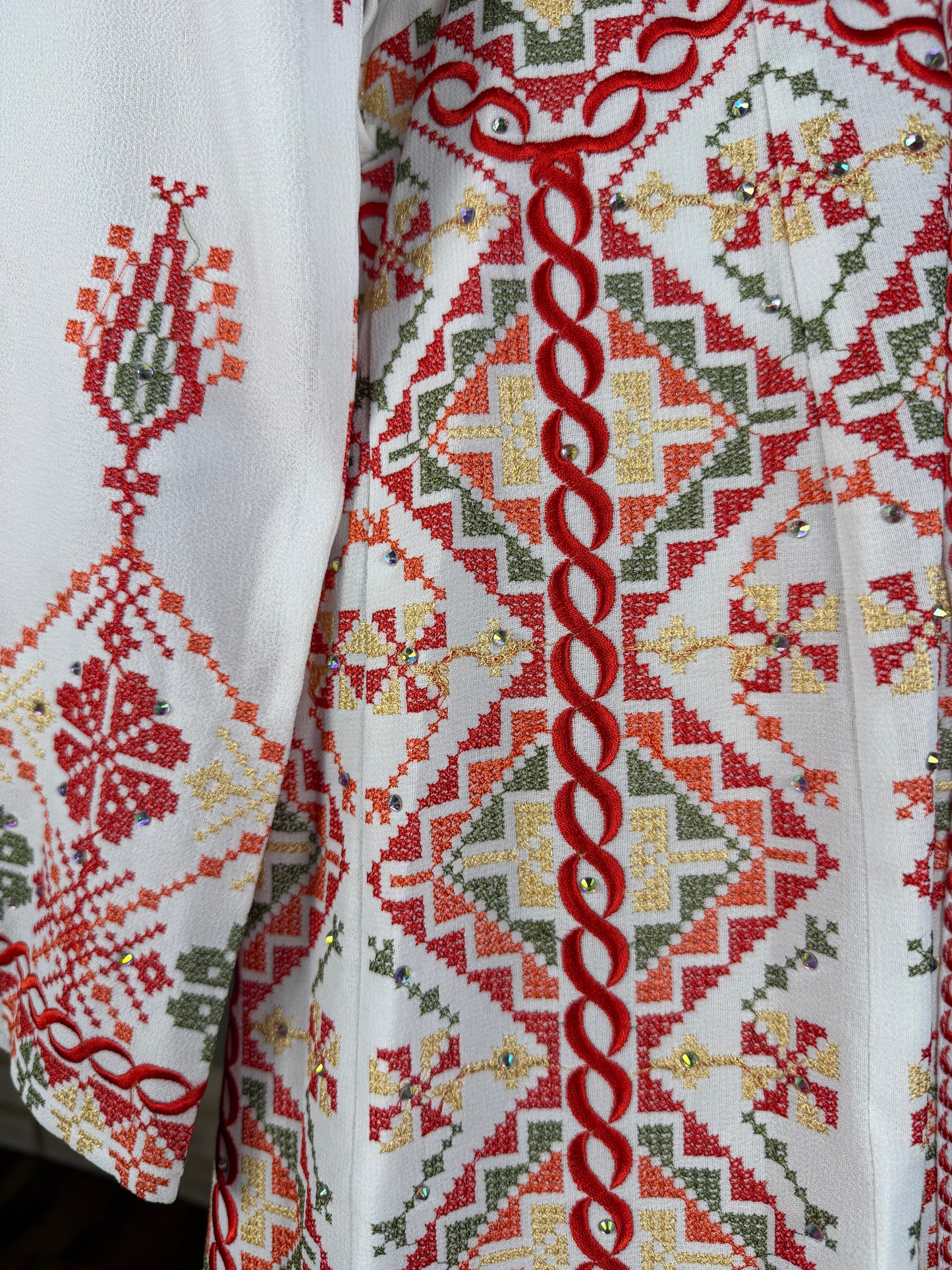 White/Red Jadayel Qaftan