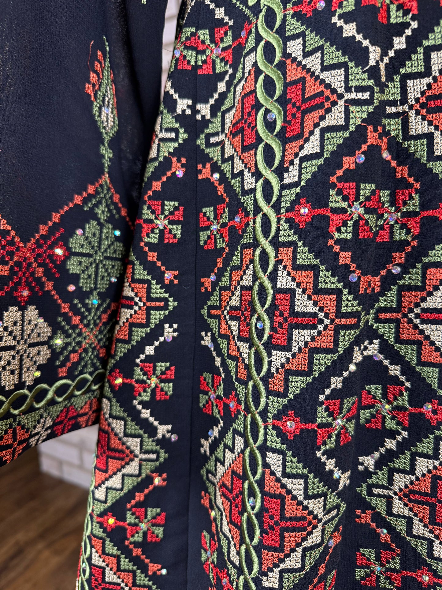 Black/Green Jadayel Qaftan