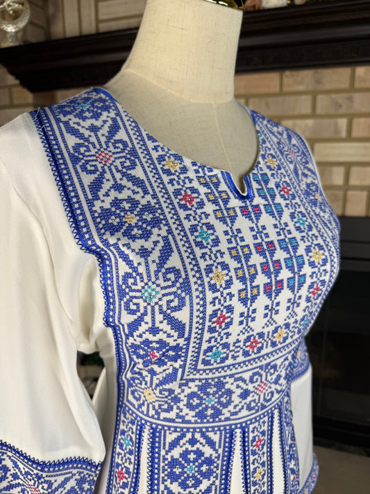 White/Blue Jerusalem Thobe