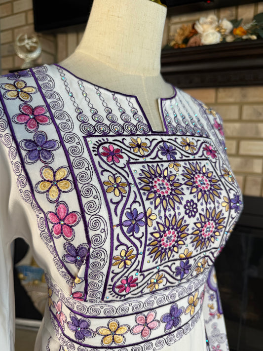 White/Purple Al-Wurood Thobe