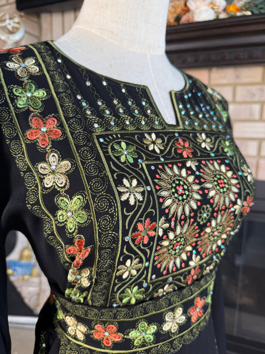 Black/Green Al-Wurood Thobe