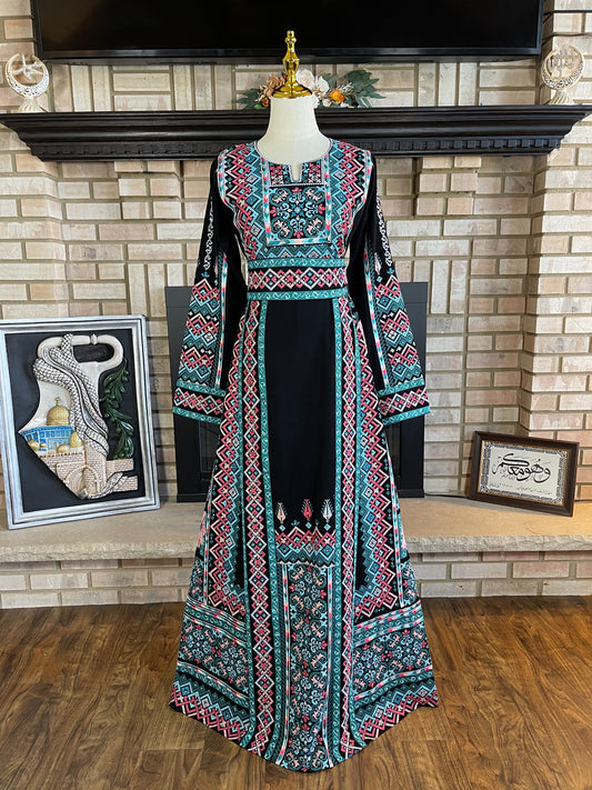 Black/Turquoise Safad Thobe