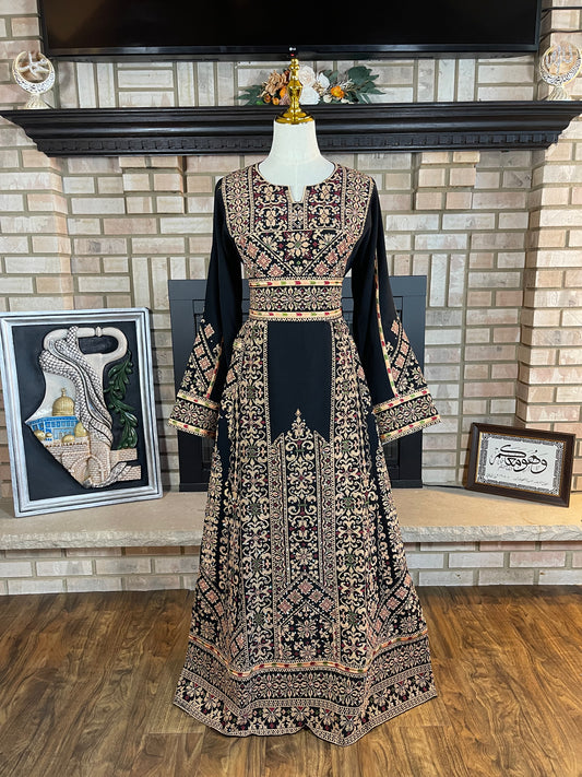 Black/Wheat Al-Aseelah Thobe