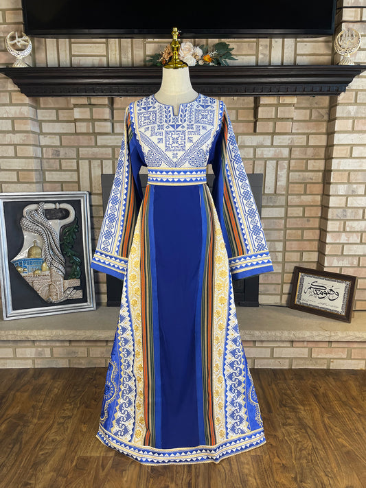 White/Blue Majdalawi Thobe