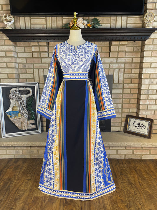 White/Blue/Black Majdalawi Thobe