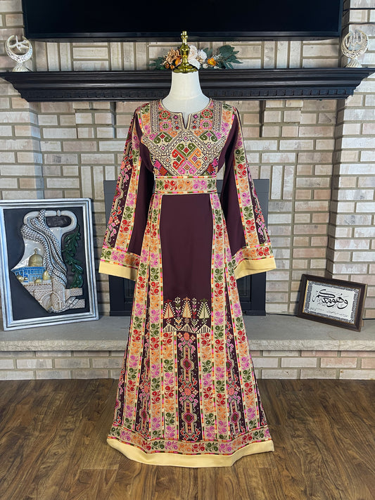Burgundy/Gold Al-Zaytoon Thobe