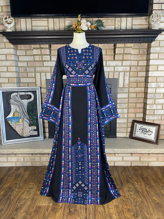 Black/Blue Ramallah Thobe
