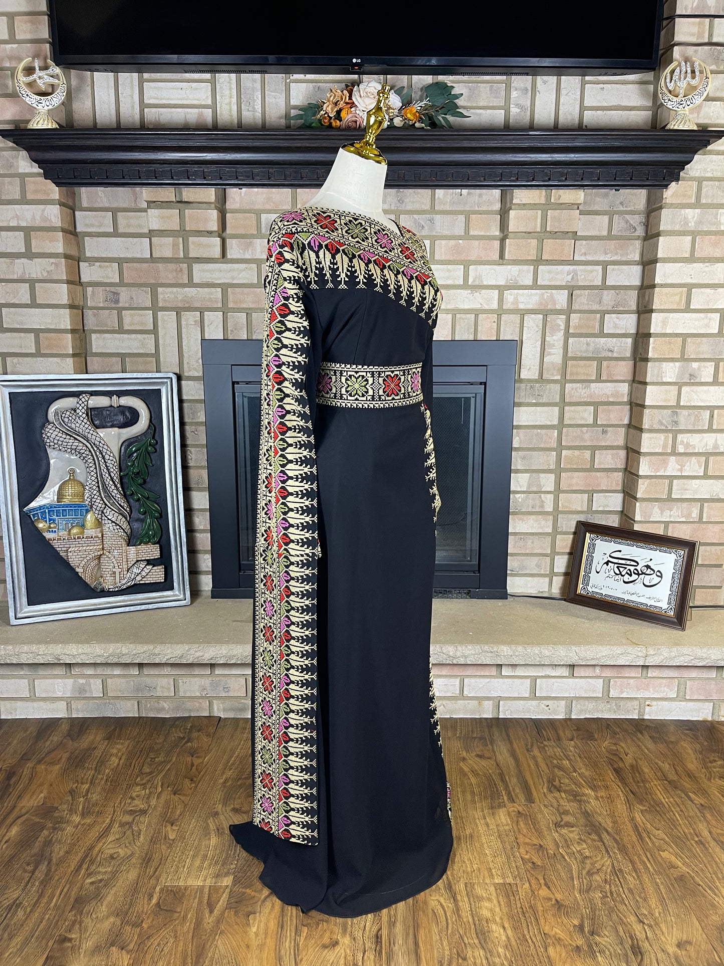Black/Wheat Sultana Embroidered Dress