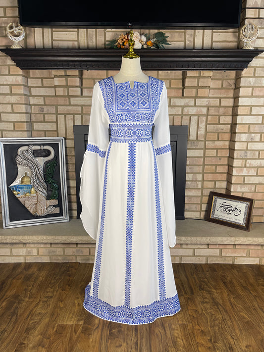 White/Blue Tulkarm Thobe