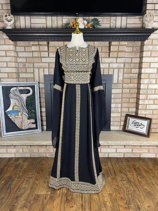 Black/Gold Tulkarm Thobe