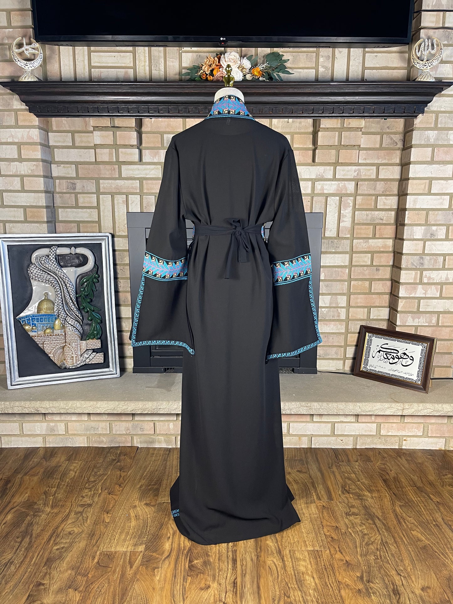 Black/Blue Abaya Set