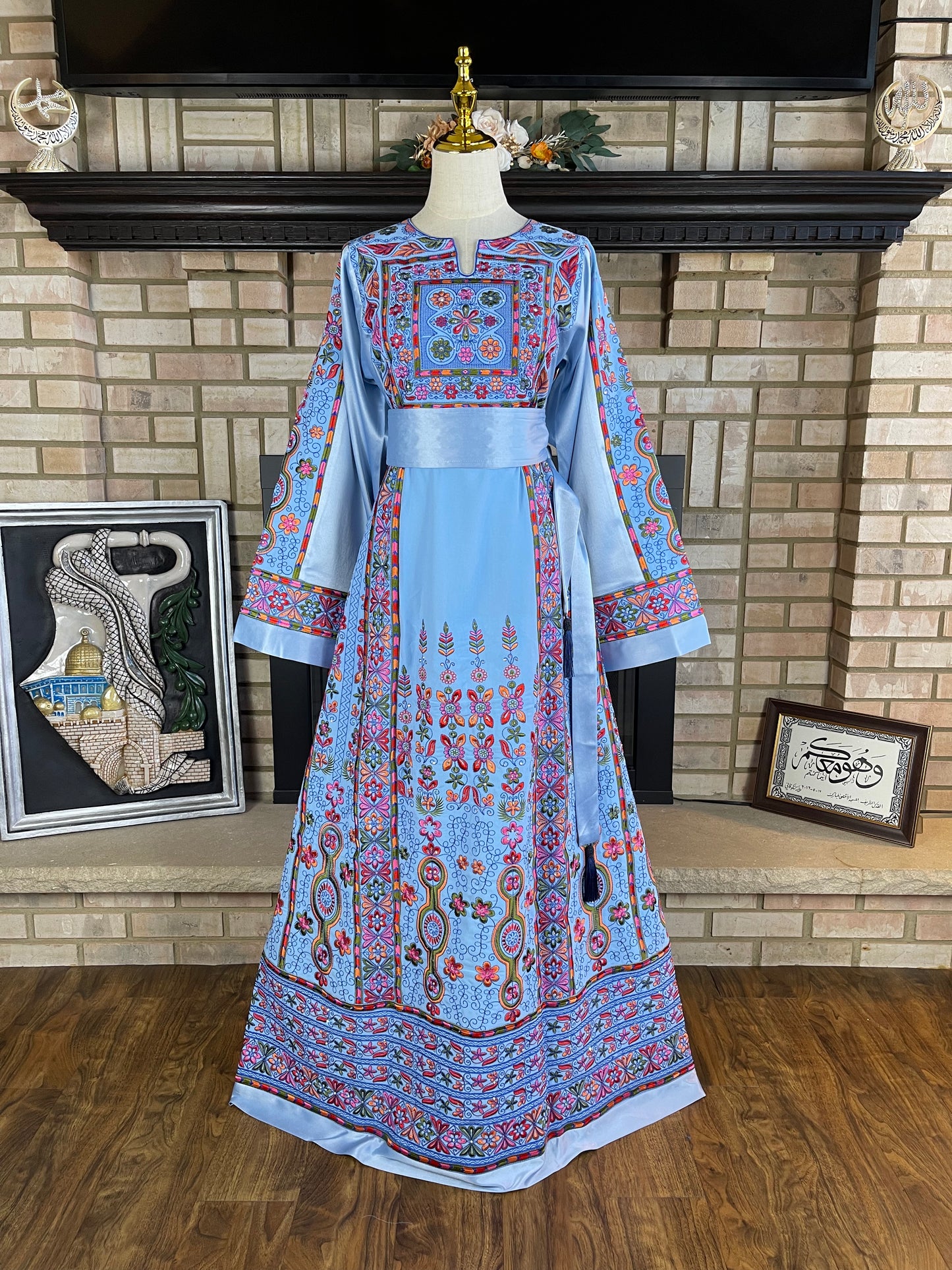 Baby Blue Satin Malaka Thobe
