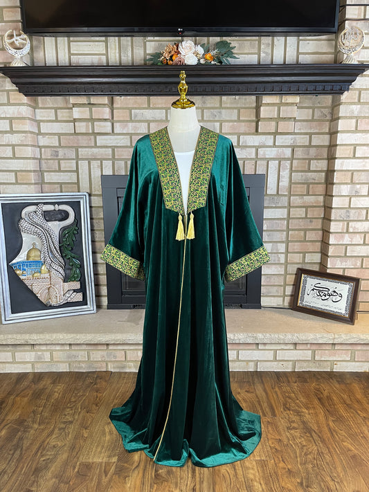 Velvet Emerald Green Calligraphy Besht