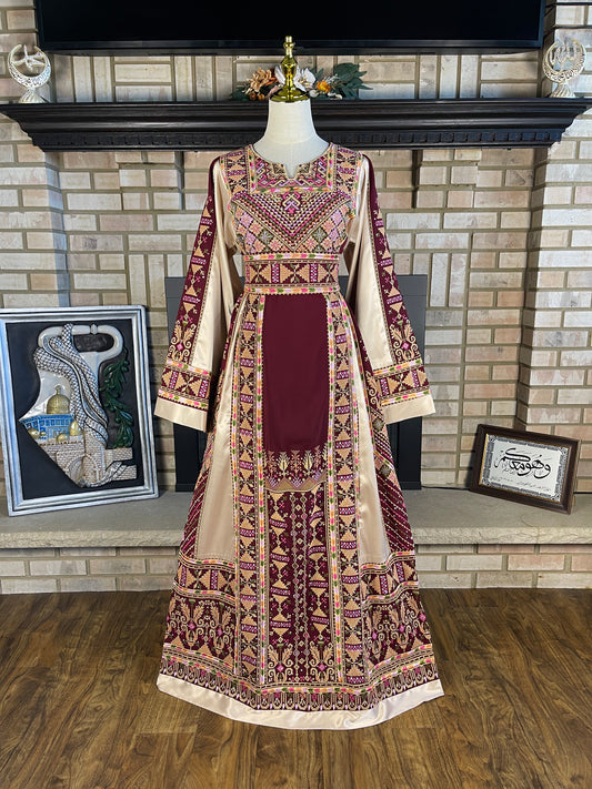 Burgundy/Gold Akka Thobe