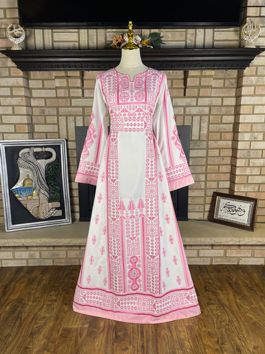White/Pink Rafah Thobe