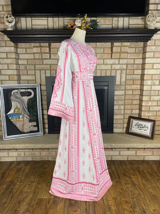 White/Pink Rafah Thobe