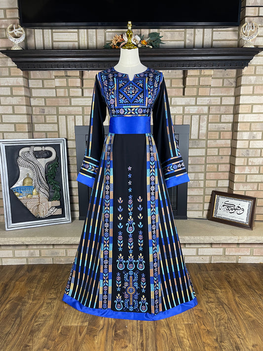 Black/Blue Ajloun Thobe